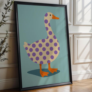 Duck Wall Art – Quirky Animal Print, Fun Minimalist Farmhouse Poster, Bold Whimsical Bird Illustration, Free Shipping - Just Great Posters