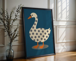 Goose Wall Art – Minimalist Animal Poster, Modern Whimsical Bird Print, Neutral Graphic Farmhouse Decor, Free Shipping - Just Great Posters