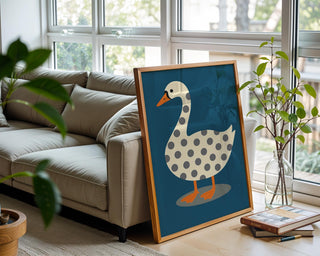 Goose Wall Art – Minimalist Animal Poster, Modern Whimsical Bird Print, Neutral Graphic Farmhouse Decor, Free Shipping - Just Great Posters