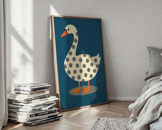 Goose Wall Art – Minimalist Animal Poster, Modern Whimsical Bird Print, Neutral Graphic Farmhouse Decor, Free Shipping - Just Great Posters