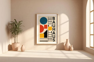 Bauhaus Style Abstract Art Print – Bold Modern Wall Decor with Geometric Shapes, Mid Century Inspired Minimalist Poster, Free Shipping - Just Great Posters