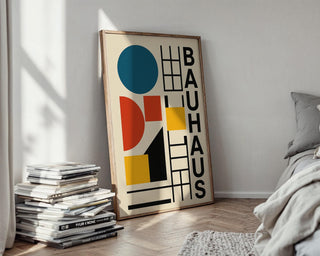 Bauhaus Style Abstract Art Print – Bold Modern Wall Decor with Geometric Shapes, Mid Century Inspired Minimalist Poster, Free Shipping - Just Great Posters