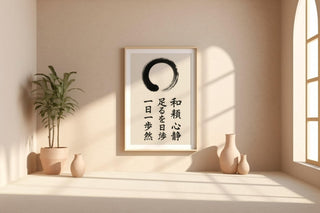 Zen Enso Circle Wall Art – Minimalist Japanese Calligraphy Poster, Wabi Sabi Inspired Print for Meditation, Calm Decor or Yoga Studios - Just Great Posters