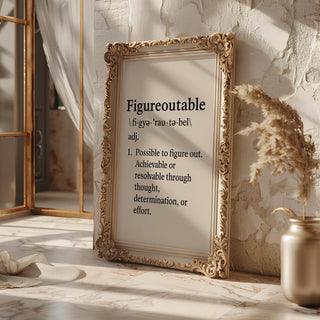 Everything Is Figureoutable Poster – Minimalist Motivational Wall Art, Black and White Typography Print, Inspirational Home Decor - Just Great Posters