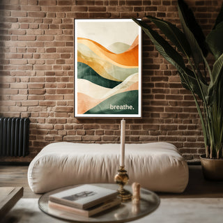 breathe. – Earth Tone Calm Print - Just Great Posters