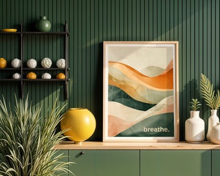 breathe. – Earth Tone Calm Print - Just Great Posters
