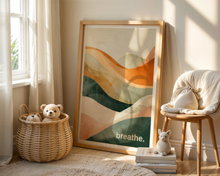 breathe. – Earth Tone Calm Print - Just Great Posters