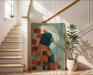Moonlit Girl Botanical Print - Just Great Posters