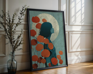 Moonlit Girl Botanical Print - Just Great Posters
