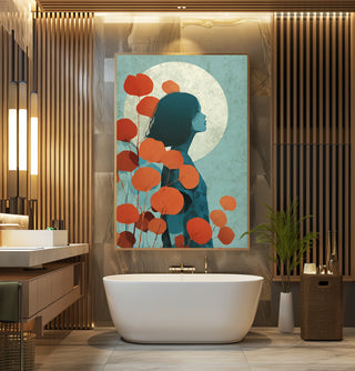 Moonlit Girl Botanical Print - Just Great Posters