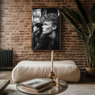 1980s London Punk Black‑and‑White Portrait - Just Great Posters