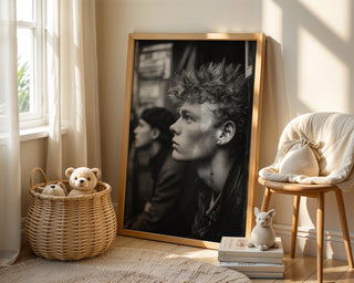 1980s London Punk Black‑and‑White Portrait - Just Great Posters