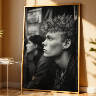 1980s London Punk Black‑and‑White Portrait - Just Great Posters