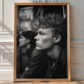 1980s London Punk Black‑and‑White Portrait - Just Great Posters