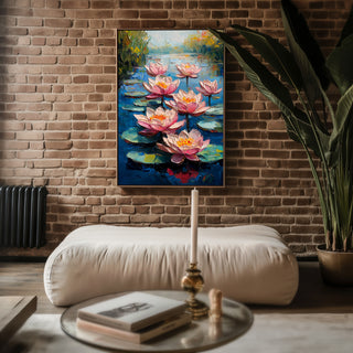 Blush Lotus Bloom – Water Lily Art Print - Just Great Posters