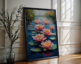 Blush Lotus Bloom – Water Lily Art Print - Just Great Posters