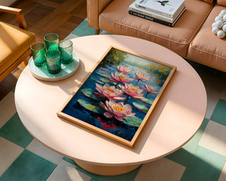 Blush Lotus Bloom – Water Lily Art Print - Just Great Posters