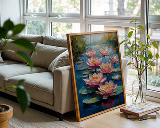 Blush Lotus Bloom – Water Lily Art Print - Just Great Posters
