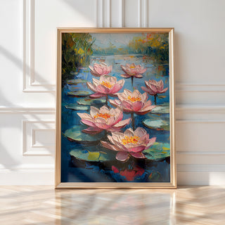 Blush Lotus Bloom – Water Lily Art Print - Just Great Posters