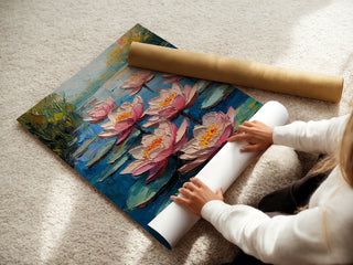 Blush Lotus Bloom – Water Lily Art Print - Just Great Posters