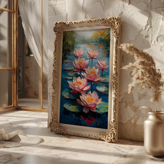 Blush Lotus Bloom – Water Lily Art Print - Just Great Posters