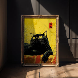 Black Cat Wall Art – Bold Modern Feline Print - Just Great Posters