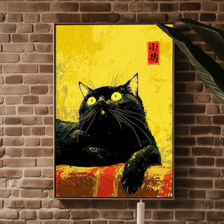 Black Cat Wall Art – Bold Modern Feline Print - Just Great Posters