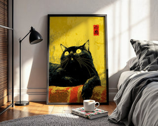 Black Cat Wall Art – Bold Modern Feline Print - Just Great Posters