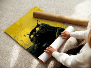 Black Cat Wall Art – Bold Modern Feline Print - Just Great Posters