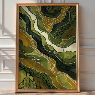 “Topographic Flow” – Abstract Earth Tone Landscape Print - Just Great Posters