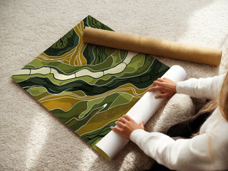 “Topographic Flow” – Abstract Earth Tone Landscape Print - Just Great Posters