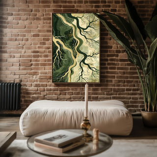 “Fractured Canopy” – Abstract Forest Root System Print - Just Great Posters