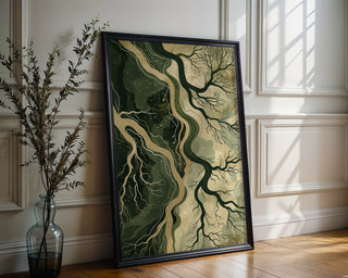 “Fractured Canopy” – Abstract Forest Root System Print - Just Great Posters
