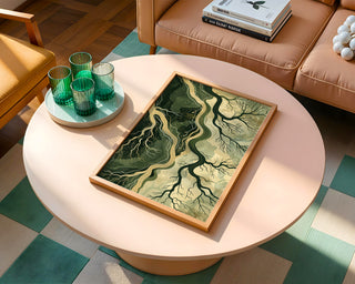 “Fractured Canopy” – Abstract Forest Root System Print - Just Great Posters