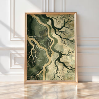 “Fractured Canopy” – Abstract Forest Root System Print - Just Great Posters