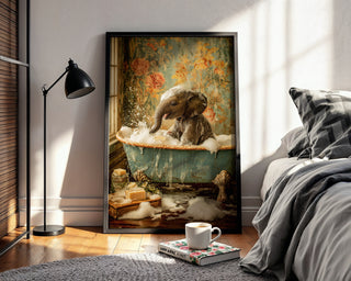 Baby Elephant Bathroom Art Print - Just Great Posters