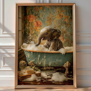 Baby Elephant Bathroom Art Print - Just Great Posters