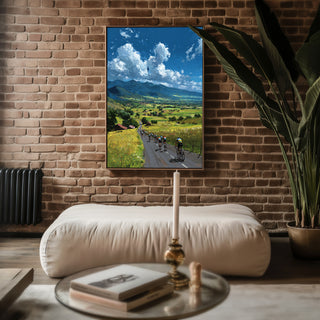 Cycling Through Countryside Print - Just Great Posters