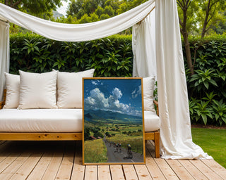 Cycling Through Countryside Print - Just Great Posters