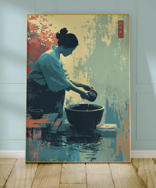 Japanese Tea Ritual Poster – Minimal Autumn Mood - Just Great Posters