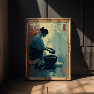 Japanese Tea Ritual Poster – Minimal Autumn Mood - Just Great Posters