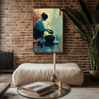 Japanese Tea Ritual Poster – Minimal Autumn Mood - Just Great Posters