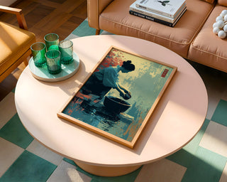 Japanese Tea Ritual Poster – Minimal Autumn Mood - Just Great Posters