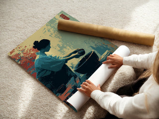 Japanese Tea Ritual Poster – Minimal Autumn Mood - Just Great Posters