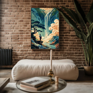 Hokusai - Style Waterfall Poster - Just Great Posters