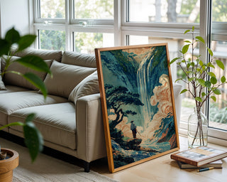 Hokusai - Style Waterfall Poster - Just Great Posters