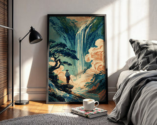 Hokusai - Style Waterfall Poster - Just Great Posters