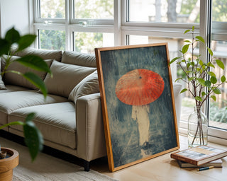 Red Umbrella Silence – Japanese Rainwalk Art Print - Just Great Posters