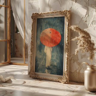 Red Umbrella Silence – Japanese Rainwalk Art Print - Just Great Posters