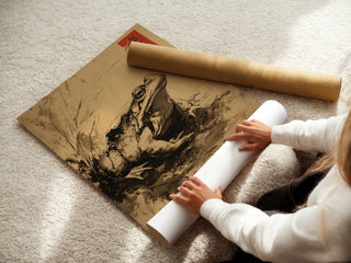 Temple Toad – Japanese Ink Frog Art Print - Just Great Posters